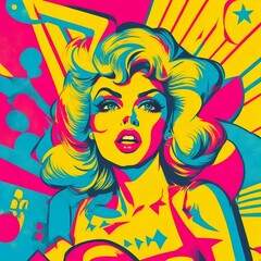 Pop Art Illustration with Bold Colors and Retro Vibes