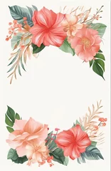 Behang wedding invitation card template , elegant watercolor © HappyTime 17
