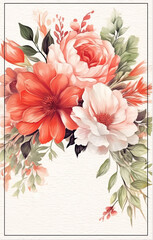 wedding invitation card template , elegant watercolor ,Generative AI