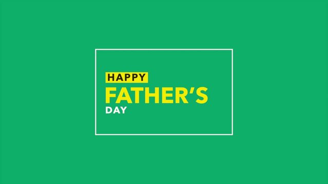 Modern Fathers Day text in frame on fashion green gradient, motion abstract holidays, family and promo style background