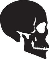black and white skull vector illustration