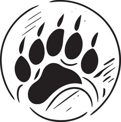 tiger paw illustration, tiger paw tattoo, tiger paw sticker vector