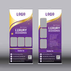 Elegant luxury Roll up banner vector template.