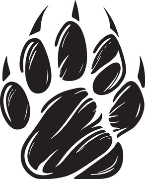 tiger paw illustration, tiger paw tattoo, tiger paw sticker vector