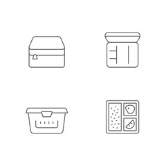 Set line icons of lunch box