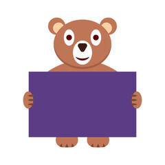 Happy bear holding a empty frame.
