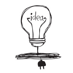Hand drawn light bulb icon
