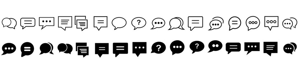 Speech web icon vector set. chat illustrator sign collection. message symbol or logo.