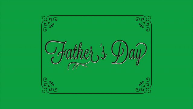 Fathers Day with retro frame on green gradient, motion holidays and promo style background