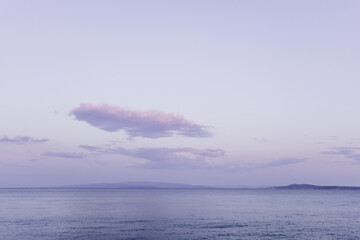 clouds in the blue evening sky