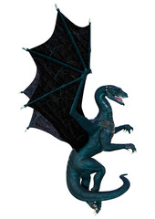 3D Rendering Fairy Tale Dragon on White