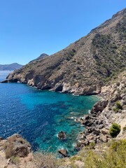 Fototapeta premium view of the sea and mountains