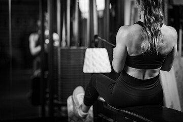 Fototapeta na wymiar Woman Exercising in the gym.