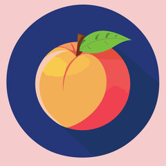 Vector illustartion of fresh and juicy peach