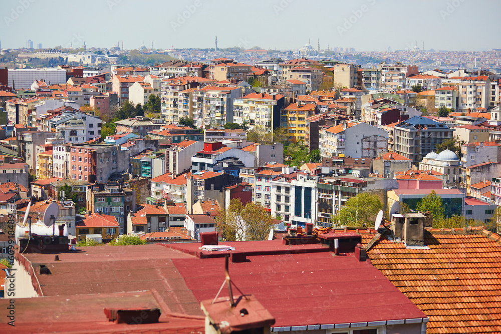 Wall mural Scenic view of Uskudar district on the Asian side of Istanbul, Turkey