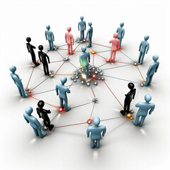 group team of people social network concept created with Generative Ai technology