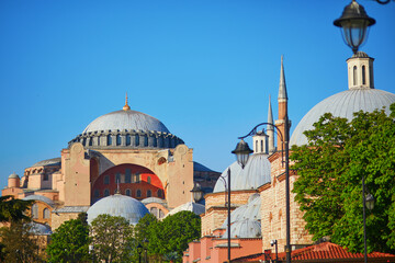 Fototapeta na wymiar Hagia Sophia Grand Mosque in Istanbul, Turkey