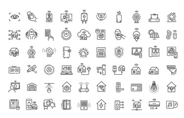 Domotics Icons . Linear dot style Icons. Vector illustration