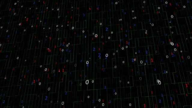 Abstract Technology Background. binary data and streaming binary code background animation.
