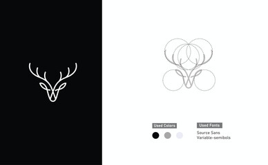 Minimal Deer logo for animals brand