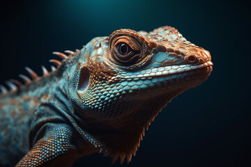 Fototapeta premium Iguana with full colors ai generative