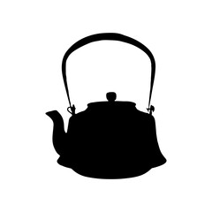 Isolated retro teapot. Hand drawn vector illustration pottery or vintage household utensils