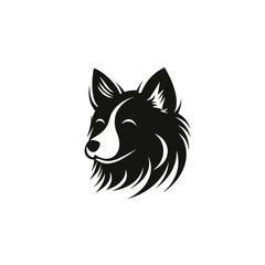 Dog vector logo design, simple, transparent background, icon