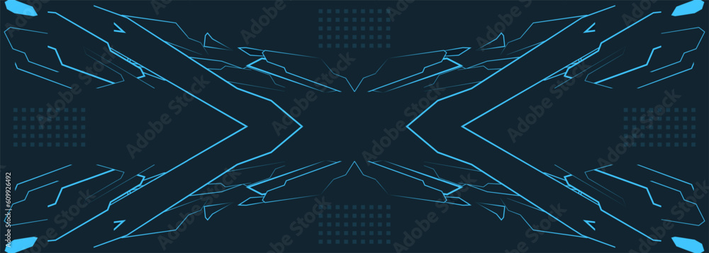 Poster vector futuristic hud in cyberpunk concept. dark blue control interface screen. sci-fi, technology f