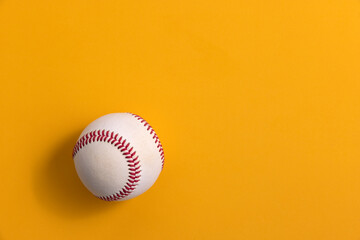 Baseball on a yellow