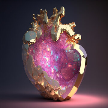 Beautiful pink heart like crystal