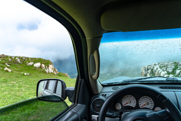 The car is on the edge