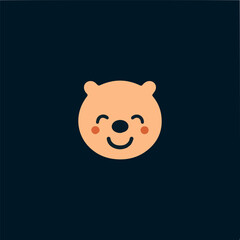 Fototapeta premium Vector illustration with cute little bear face isolated