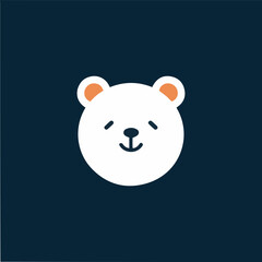 Vector illustration with cute little bear face isolated