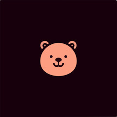Vector illustration with cute little bear face isolated