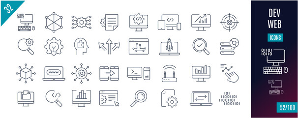 Best collection Dev and software line icons. Security, backup, data,