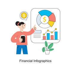 Financial Infographics Flat Style Design Vector illustration. Stock illustration