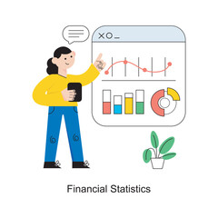 Financial Statistics Flat Style Design Vector illustration. Stock illustration