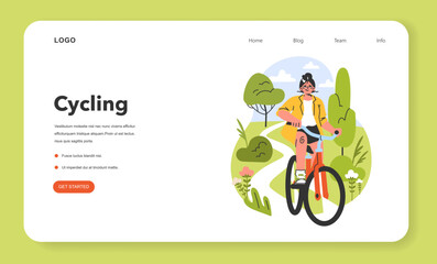 Fototapeta premium Healthy and active lifestyle web banner or landing page.