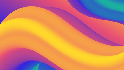 Colorful Abstract background with fluid waves. Modern gradient 3d flow shape. Vector illustration
