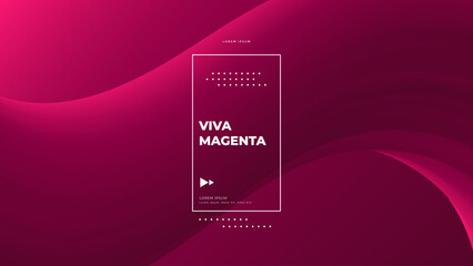 Fluid gradient viva magenta background. Abstract wave deep pink trendy banner. Vector