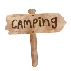 Camping sign handdrawn illustration