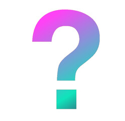 ? - question mark - font symbol -pink blue  - no background - png file - with a transparent background for designer use. Isolated from the front. ideal for website, email, presentation, advertis	
