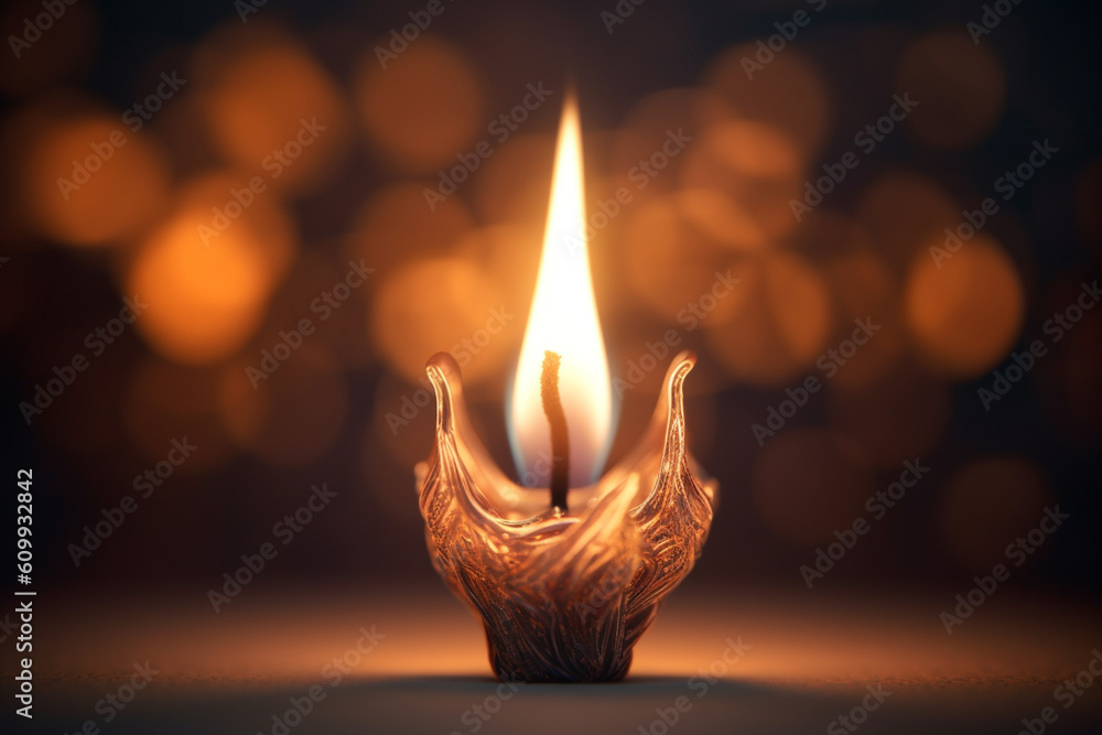Aufkleber A macro photograph of a candle flame, capturing the intricate details and delicate movement of the flickering fire.  Generative AI technology.