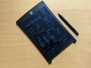 LCD writing tablet on the table