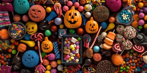 Fototapeta na wymiar candy halloween with generative ai