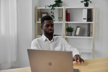 job man student african office online education american technology computer freelancer laptop