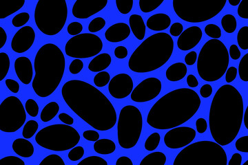 
Stylish, contrast, black and blue colors. Abstract spots, animal skin. Art. Trendy, fashionable, seamless vector pattern for design and decoration.