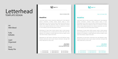 Simple corporate letterhead design tamolate
