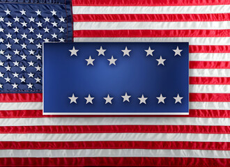 USA flag with stripes in the background, a symbol of the United States of America's independence. Generative AI