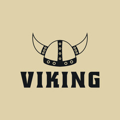 viking helmet logo icon vector illustration